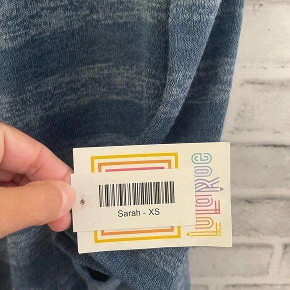 NWT Lularoe Sarah duster cardigan open front blue stripes XS - Picture 4 of 7